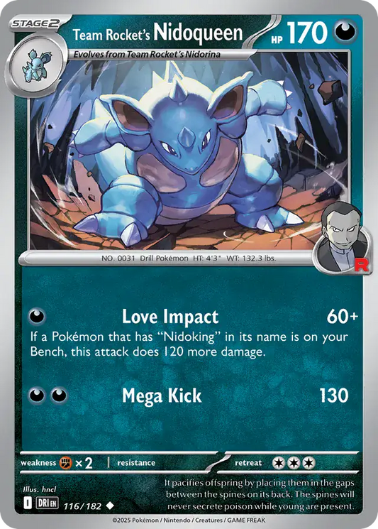 116/182 Team Rocket's Nidoqueen Destined Rivals Pokémon Card