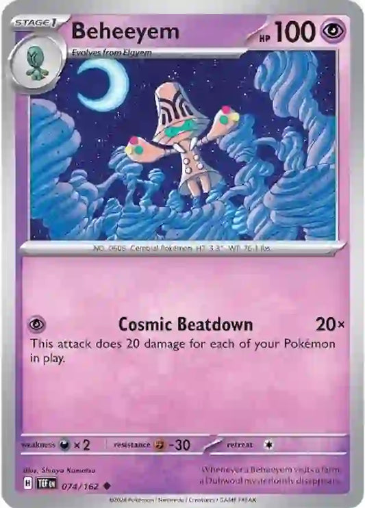 074/162 Beheeyem Scarlet & Violet Temporal Forces Pokémon Card