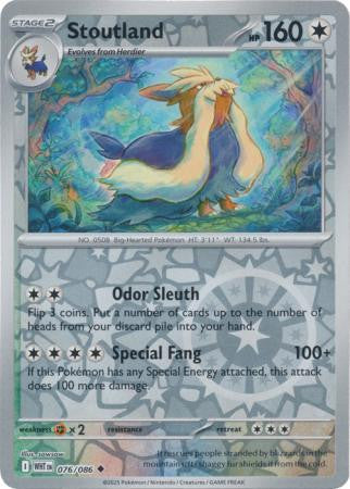 076/086 Stoutland Reverse Holo White Flare Pokémon Card