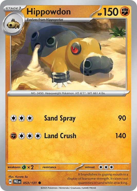 053/131 Hippowdon Prismatic Evolutions Pokémon Card