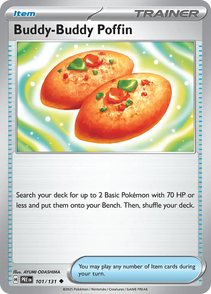 101/131 Buddy-Buddy Poffin Prismatic Evolutions Pokémon Card