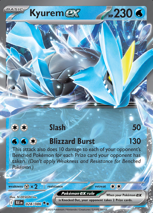 028/086 Kyurem ex S&V Black Bolt Double Rare Holo Pokémon Card