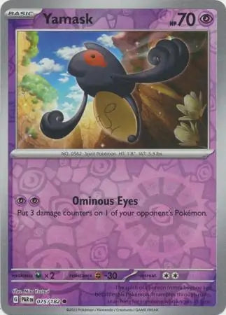 075/182 Yamask Reverse Holo Paradox Rift Pokémon Card