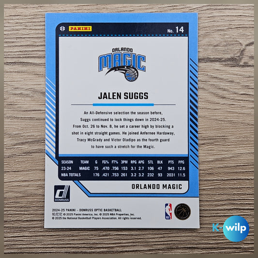 014 Jalen Suggs, Orlando Magic 2024/2025 Donruss Optic Basketball Panini Trading Card