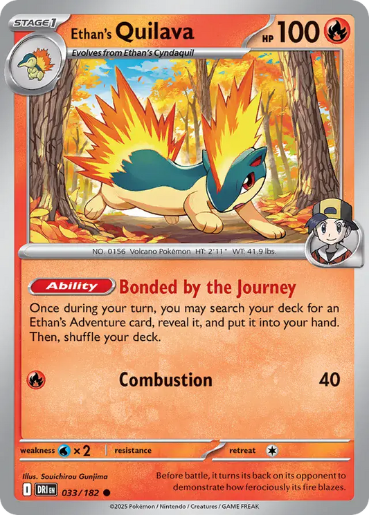 033/182 Ethan's Quilava Destined Rivals Pokémon Card