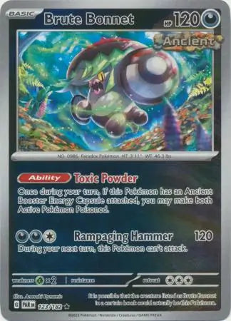 123/182 Brute Bonnet Reverse Holo Paradox Rift Pokémon Card