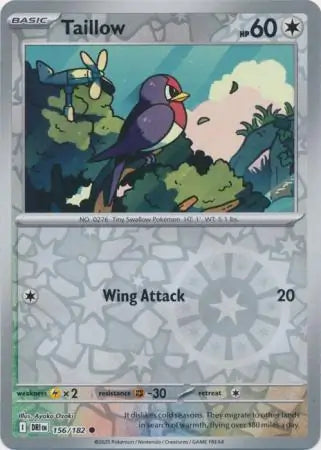 156/182 Taillow Reverse Holo Destined Rivals Pokémon Card