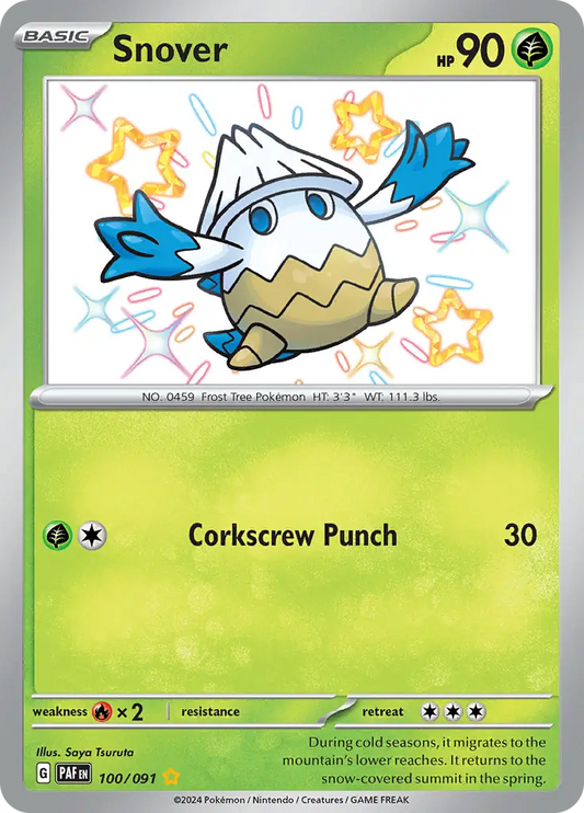 100/091 Snover Paldean Fates Pokémon Card