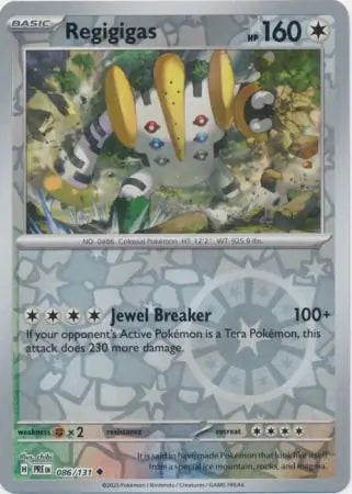 086/131 Regigigas Reverse Holo Prismatic Evolutions Pokémon Card