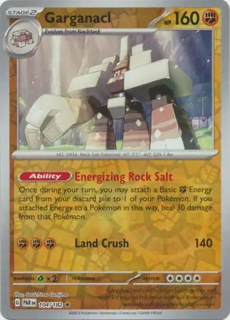 104/182 Garganacl Reverse Holo Paradox Rift Pokémon Card