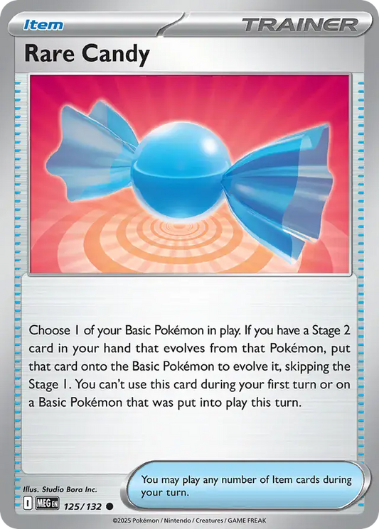125/132 Rare Candy Mega Evolution Pokémon Card