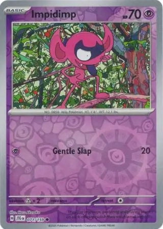 071/159 Impidimp Reverse Holo Journey Together Pokémon Card