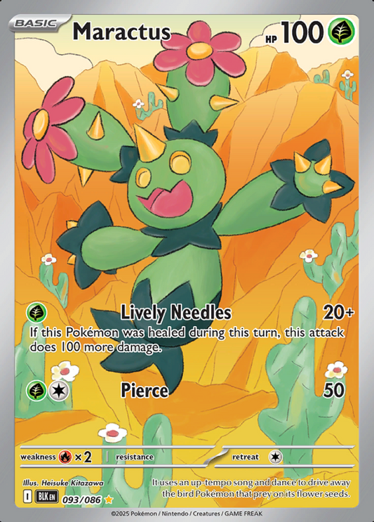 093/086 Maractus Illustration Rare Black Bolt Pokémon Card