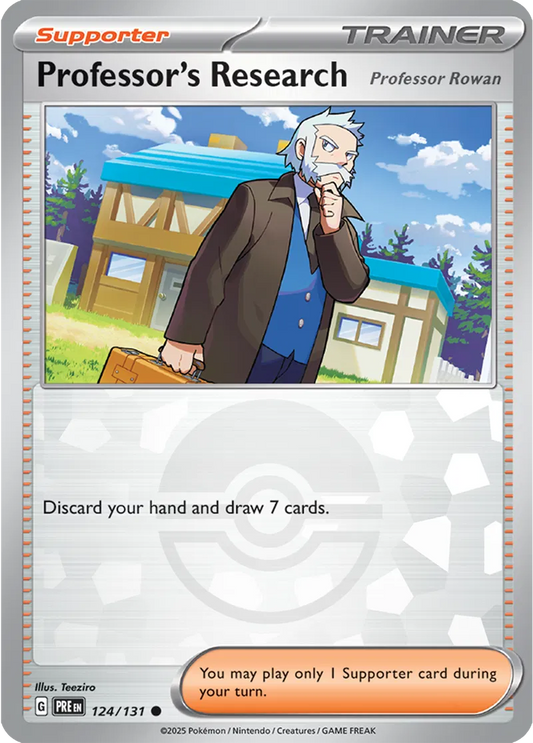124/131 Professor's Research Rowan Poke Ball Holo Prismatic Evolutions Pokémon Card