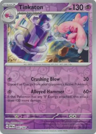 085/182 Tinkaton Reverse Holo Paradox Rift Pokémon Card