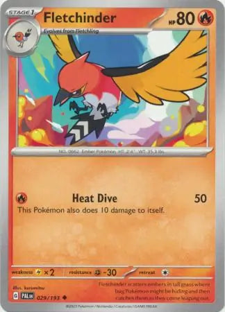 029/193 Fletchinder Paldea Evolved Pokémon Card