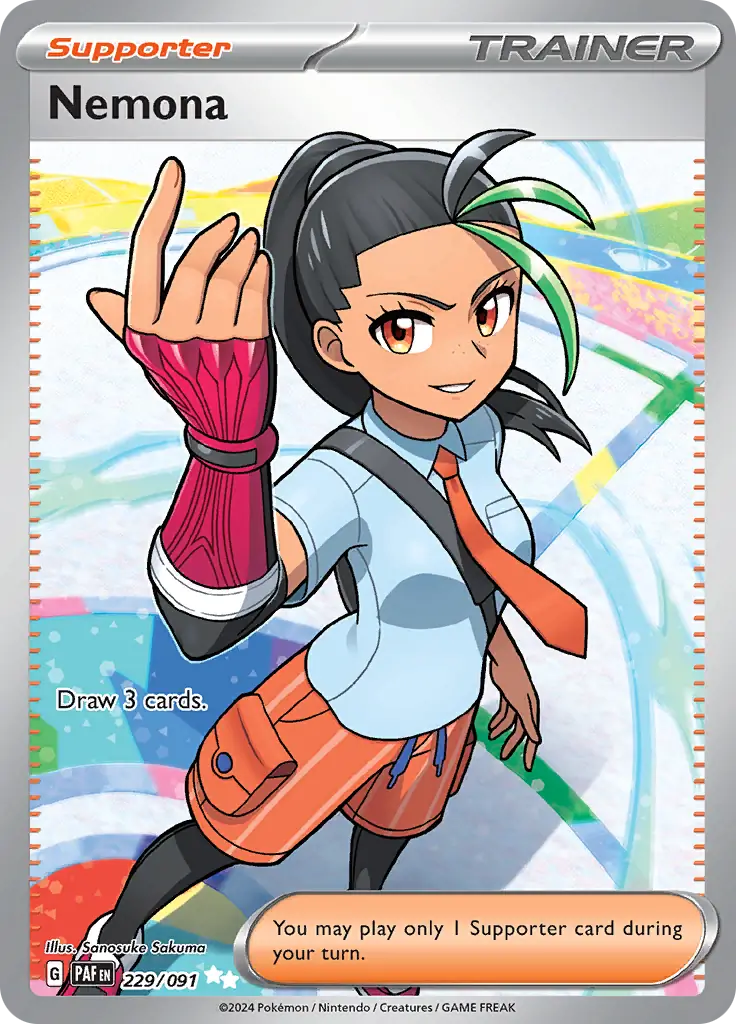229/091 Nemona Paldean Fates Pokémon Card