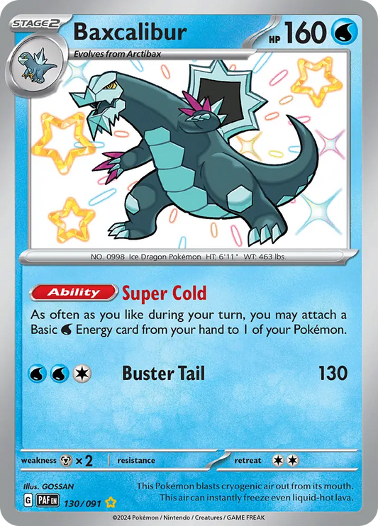 130/091 Baxcalibur Paldean Fates Pokémon Card