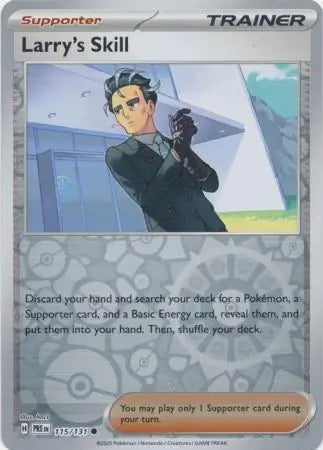 115/131 Larry's Skill Reverse Holo Prismatic Evolutions Pokémon Card