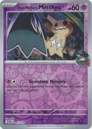087/182 Team Rocket's Mimikyu Reverse Holo Destined Rivals Pokémon Card
