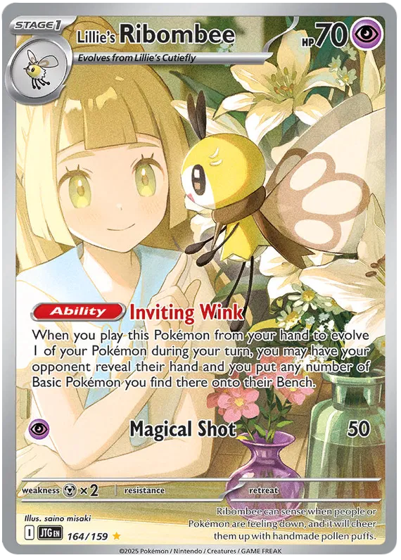 164/159 Lillie's Ribombee Journey Together Pokémon Card