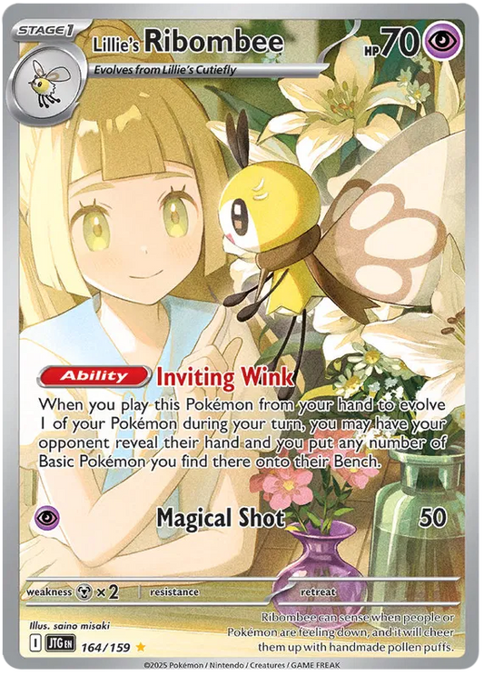 164/159 Lillie's Ribombee Journey Together Pokémon Card