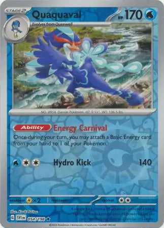054/198 Quaquaval Reverse Holo Scarlet & Violet Base Set Pokémon Card