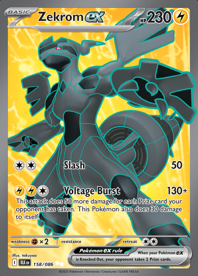158/086 Zekrom ex Ultra Rare Black Bolt Pokémon Card