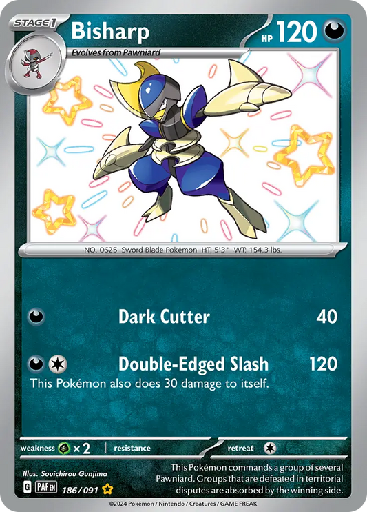 186/091 Bisharp Paldean Fates Pokémon Card