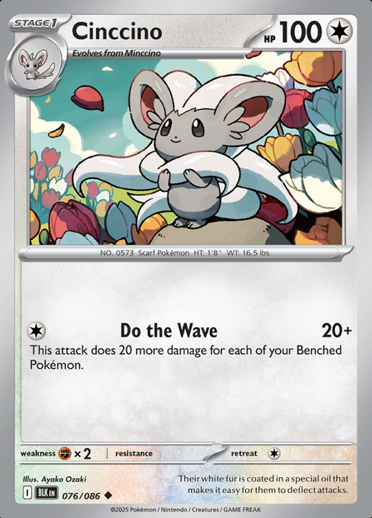 076/086 Cinccino Black Bolt Pokémon Card