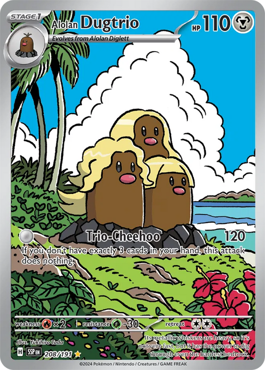 208/191 Alolan Dugtrio Surging Sparks Pokémon Card