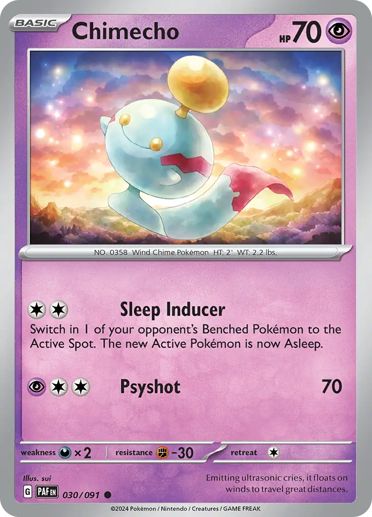 030/091 Chimecho Paldean Fates Pokémon Card
