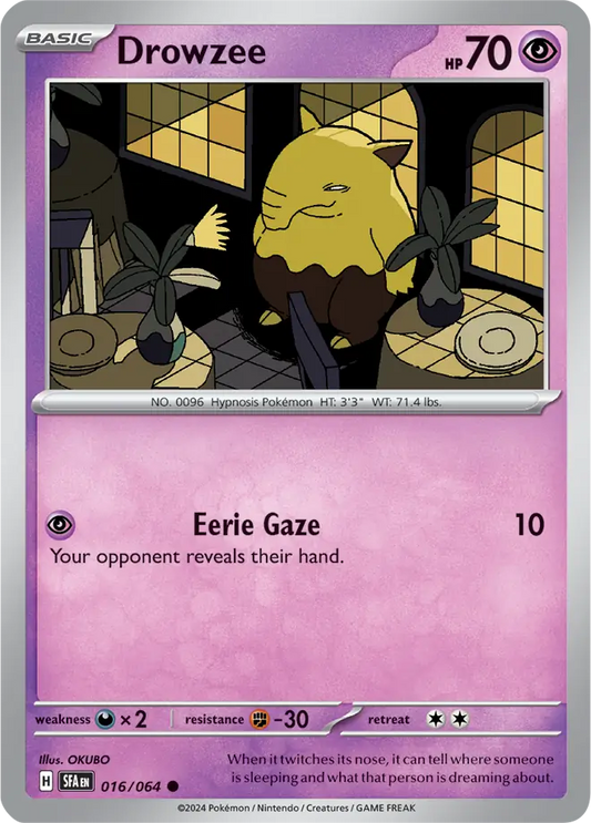 016/064 Drowzee Shrouded Fable Pokémon Card