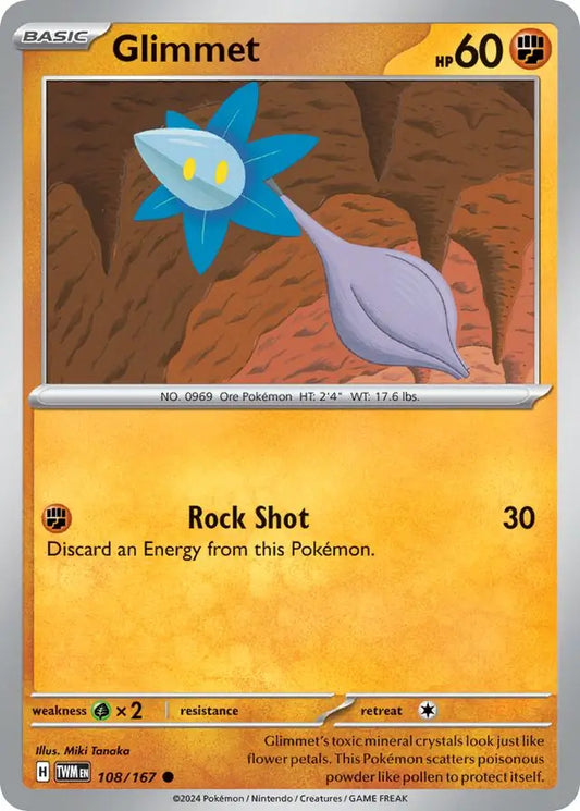 108/167 Glimmet Twilight Masquerade Pokémon Card