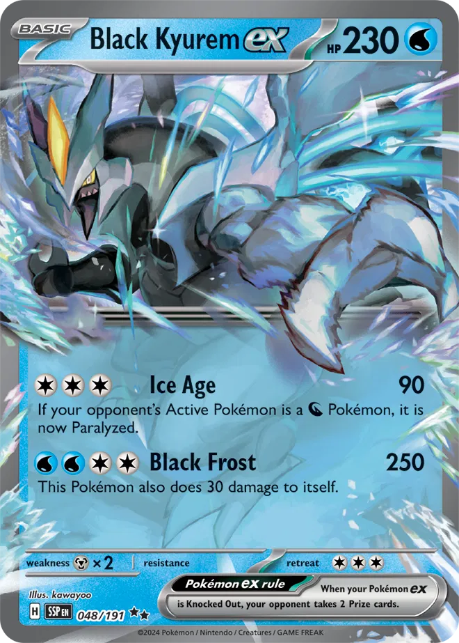 048/191 Black Kyurem ex Surging Sparks Pokémon Card