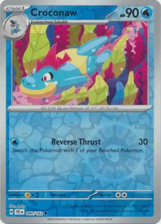 040/162 Croconaw Reverse Holo Temporal Forces Pokémon Card