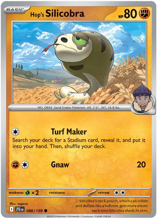 086/159 Hop's Silicobra Journey Together Pokémon Card