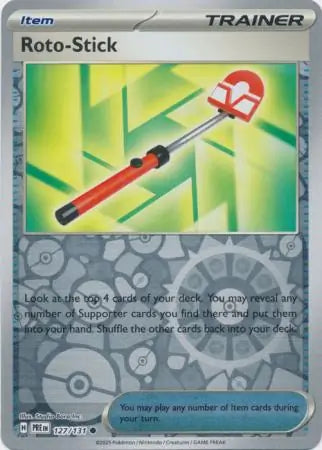 127/131 Roto-Stick Reverse Holo Prismatic Evolutions Pokémon Card
