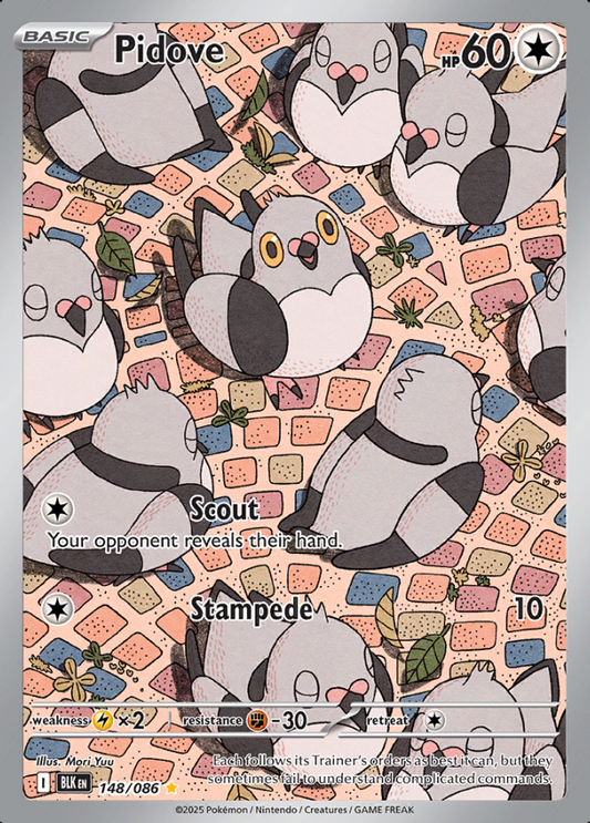 148/086 Pidove Illustration Rare Black Bolt Pokémon Card