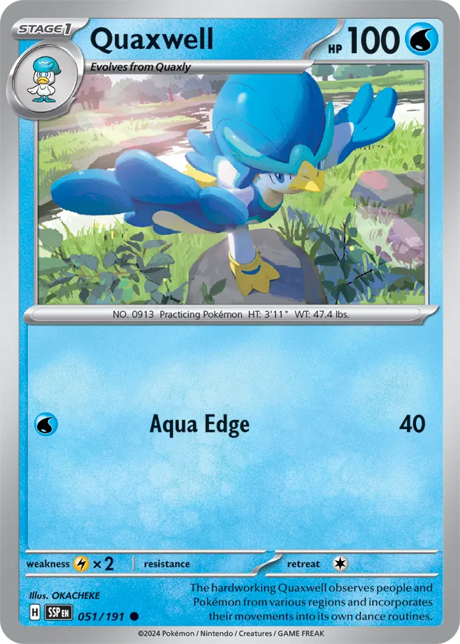 051/191 Quaxwell Surging Sparks Pokémon Card