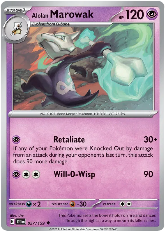 057/159 Alolan Marowak Journey Together Pokémon Card