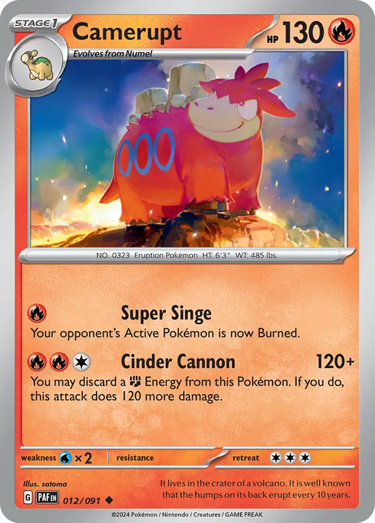 012/091 Camerupt Paldean Fates Pokémon Card