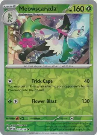 015/198 Meowscarada Reverse Holo Scarlet & Violet Base Set Pokémon Card