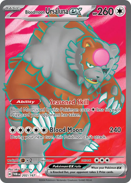 202/167 Bloodmoon Ursaluna ex Twilight Masquerade Pokémon Card