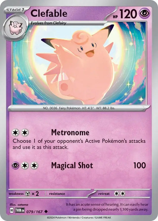 079/167 Clefable Twilight Masquerade Pokémon Card