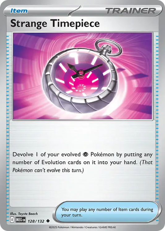128/132 Strange Timepiece Mega Evolution Pokémon Card