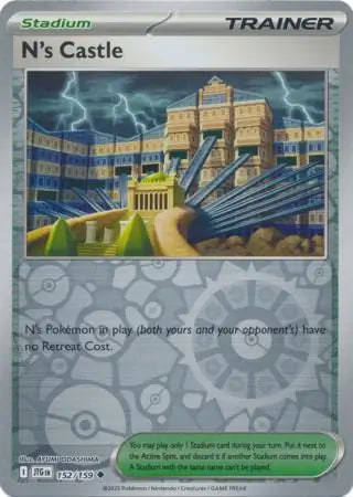 152/159 N's Castle Reverse Holo Journey Together Pokémon Card