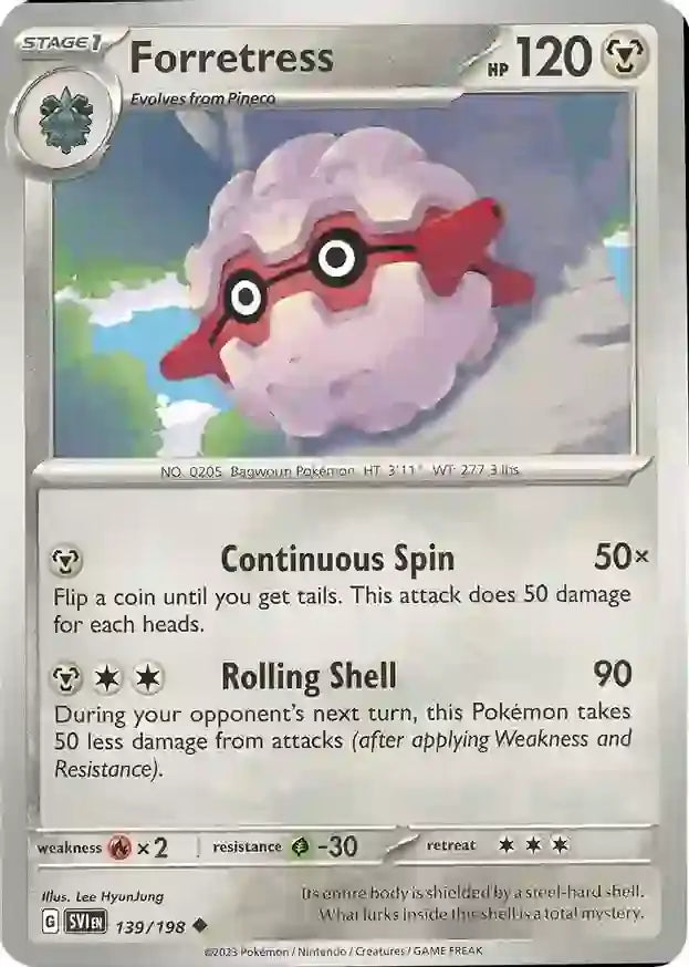 139/198 Forretress Scarlet & Violet Base Set Pokémon Card