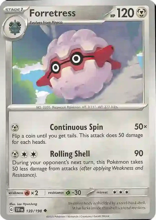 139/198 Forretress Scarlet & Violet Base Set Pokémon Card