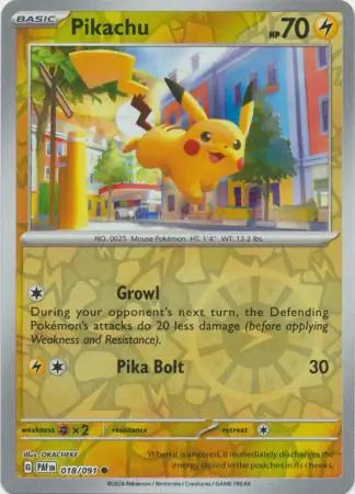 018/091 Pikachu Reverse Holo Paldean Fates Pokémon Card